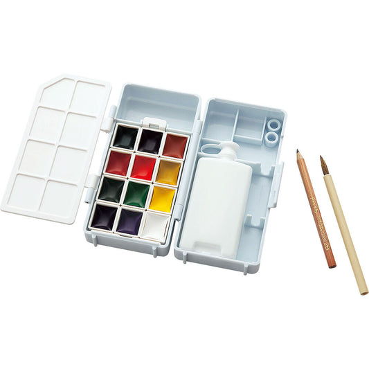 Kuretake Gansai tambi - Transport Watercolor Box - 12 Colors