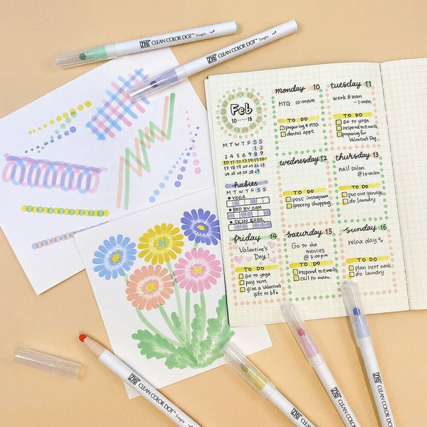 Kuretake ZIG Clean Color Dot – Mild Color 6 Piece Set
