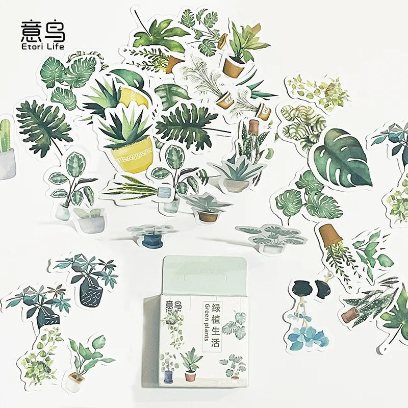 Sticker Box - Green Plants - 45 Stickers