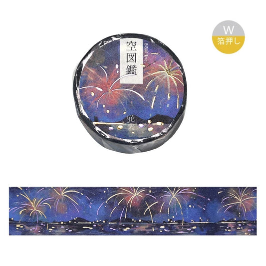 PRE-ORDER MAY! BGM Washi Tape - Sky Illustration - Fireworks