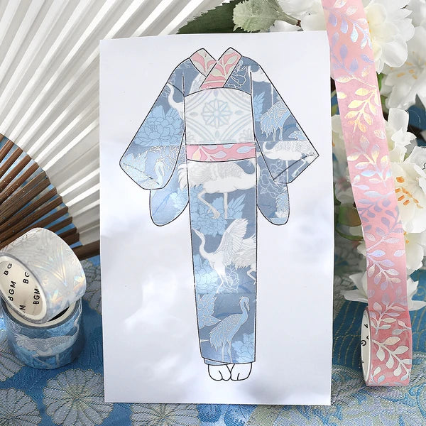 NEW! BGM Washi Tape - Japanese Kimono Gold Foil - Awai