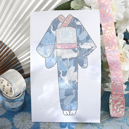 NEW! BGM Washi Tape - Japanese Kimono Gold Foil - Awai