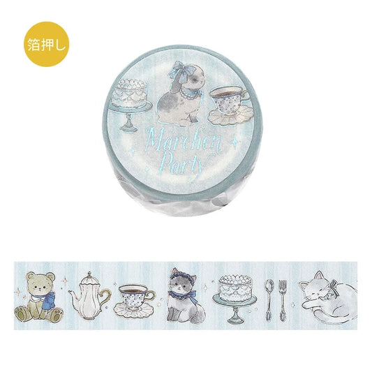 NEW! BGM Washi Tape - Marchen Party Holographic Foil - Tea Time