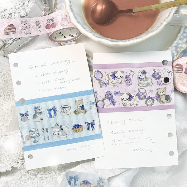 NEW! BGM Washi Tape - Marchen Party Holographic Foil - Tea Time