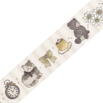 NEW! BGM Washi Tape - Marchen Party Holographic Foil - Milk Tea
