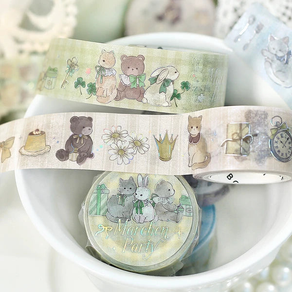 NEW! BGM Washi Tape - Marchen Party Holographic Foil - Garden