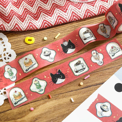 NEW! BGM Washi Tape - Black Cat Café - Frame