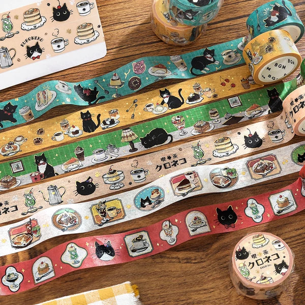 NEW! BGM Washi Tape - Black Cat Café - Frame