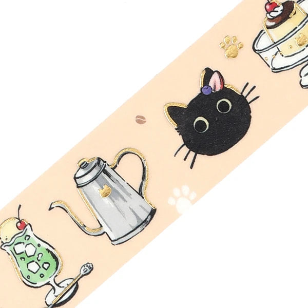 NEW! BGM Washi Tape - Black Cat Café - Welcome