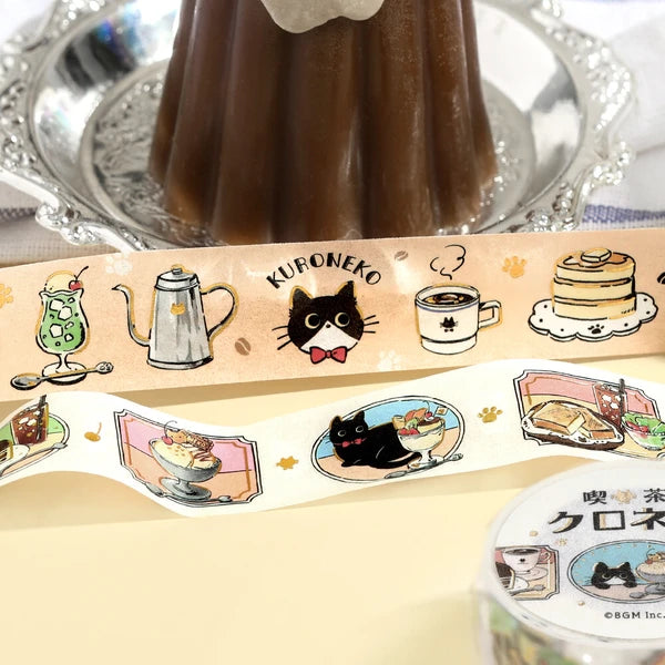 NEW! BGM Washi Tape - Black Cat Café - Welcome