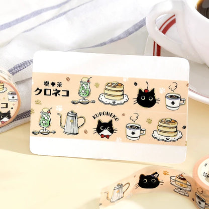 NEW! BGM Washi Tape - Black Cat Café - Welcome
