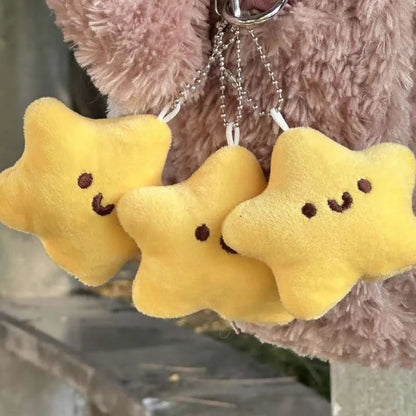 Star Squeaky Plush Keychain - Sunshine Yellow