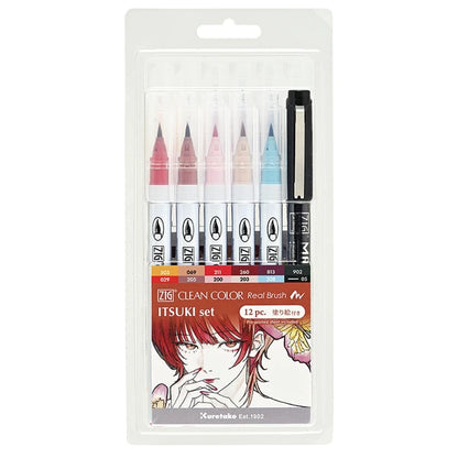 NEW! Kuretake ZIG - Clean Color Real Brush - Itsuki Set of 12