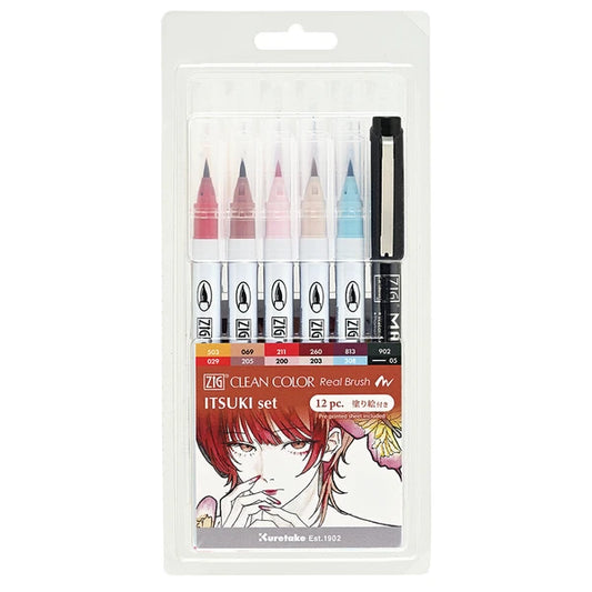 NEW! Kuretake ZIG - Clean Color Real Brush - Itsuki Set of 12