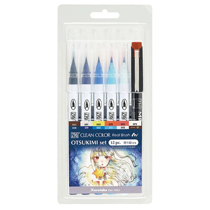 NEW! Kuretake ZIG - Clean Color Real Brush - Otsukimi Set of 12