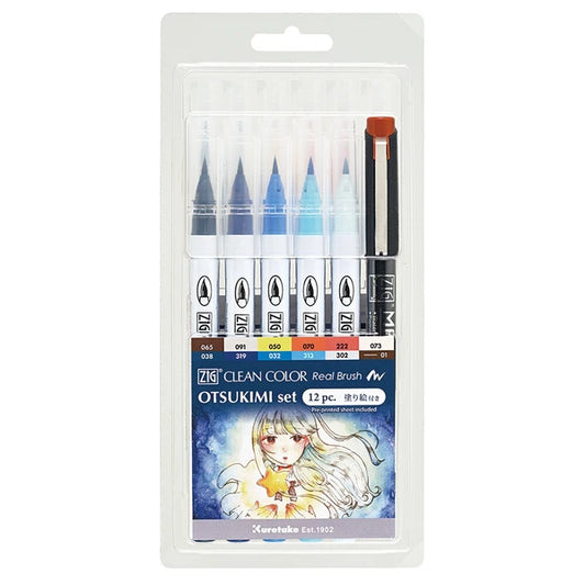 NEW! Kuretake ZIG - Clean Color Real Brush - Otsukimi Set of 12