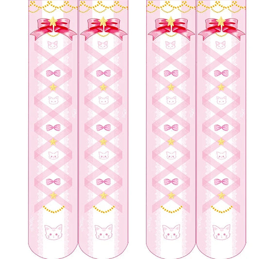 Pink Colourful Magical Cat Tight Highs
