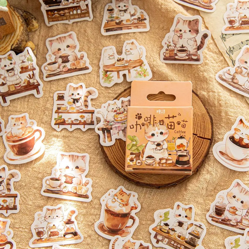 Sticker Box - Cat Coffee Shop - 45 Stickers