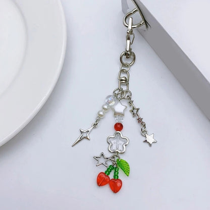Keychain Strawberry Star Charm