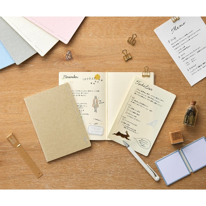 Kleid Tiny Grid Notebook B6 - Brown