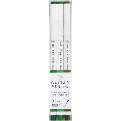 Teranishi Guitar Pen Petite - 0.3mm - Light Green - Set of 3