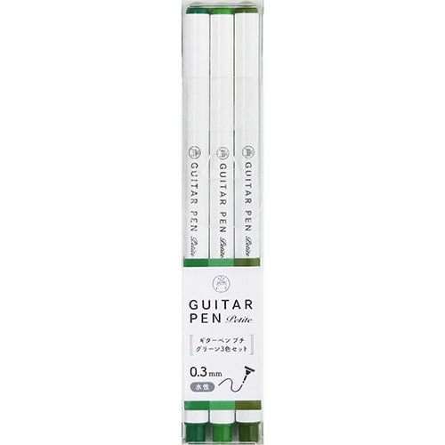 (NEW ARRIVAL) Teranishi Guitar Pen Petite - 0.3mm - Light Green - Set of 3