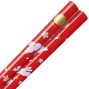 Chopsticks - Sakura Bunny - Red Golden Moon