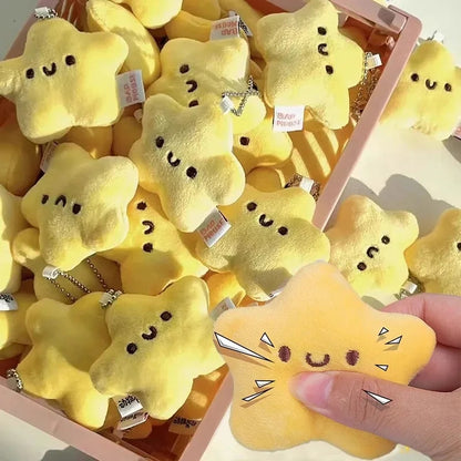 Star Squeaky Plush Keychain - Sunshine Yellow
