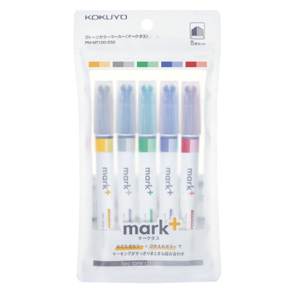 KOKUYO Mark + Two-Tone Color Marker Serie 2 - Set of 5