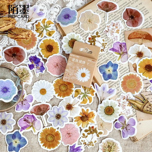 (NEW ARRIVAL) Sticker Box - Poetic Blooms Collection - 45 Stickers