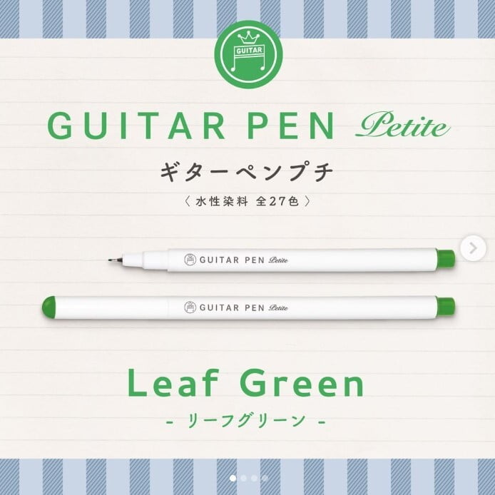 (NEW ARRIVAL) Teranishi Guitar Pen Petite - 0.3mm - Green - Set of 3