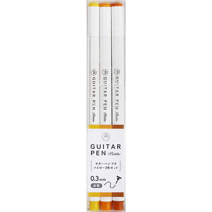 Teranishi Guitar Pen Petite - 0.3mm - Yellow - Set of 3