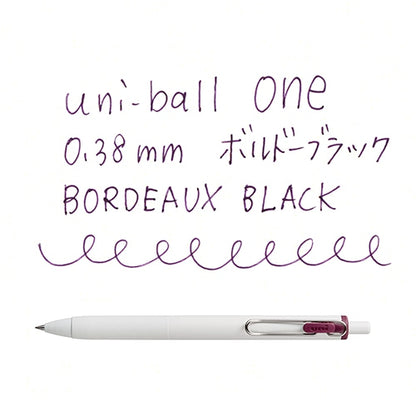 Stylo gel Uni-ball One - 0,38 mm - Noir bordeaux