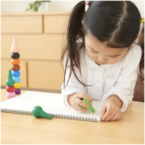 Aozora Baby Color Pastel - Set of 6 Piece Stackable & Easy-Grip Crayons for Kids