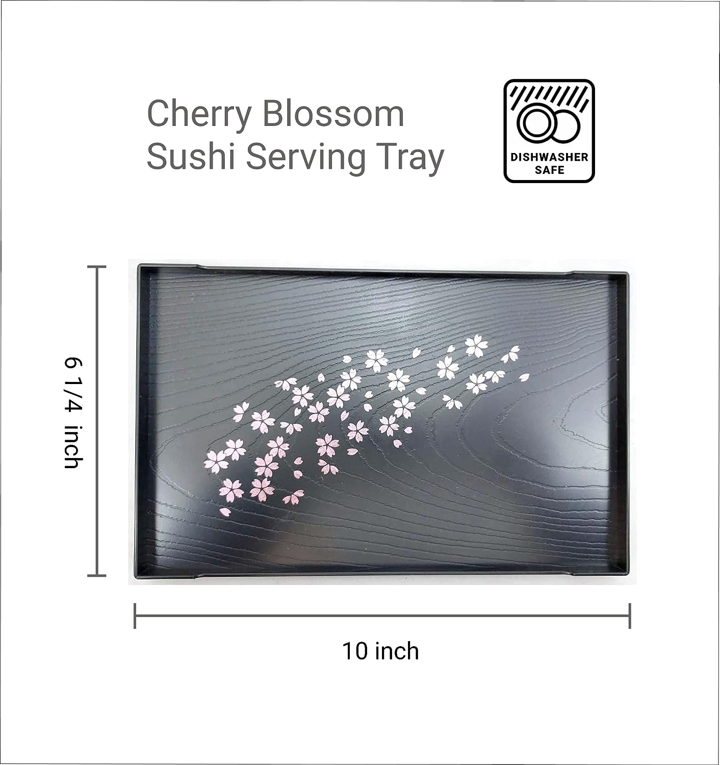 Sushi Tray - Sakura - Black Plate