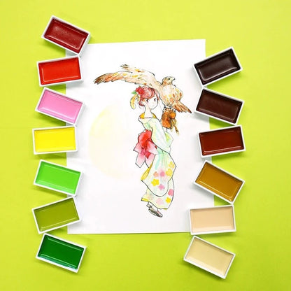 Kuretake Paint Set Picture Letter Pigments 12-color sets