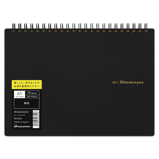PRE-ORDER! Maruman Mnemosyne - A5 Notebook N183 - Blank Paper - 80 Sheets