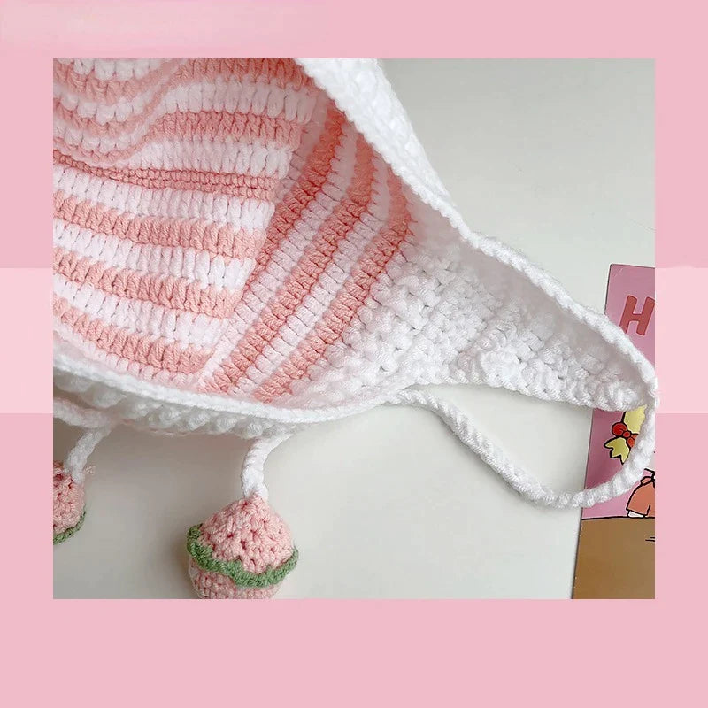 Cat Beanie - Pastel Green - Strawberry Hat