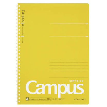 PRE-ORDER! Kokuyo Campus - B5 Soft Ring Notebook - A 7mm - Yellow