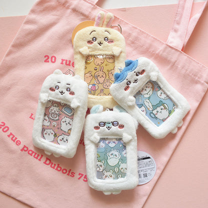 Chiikawa Inspired Photocard & ID Holder Plush Keychain