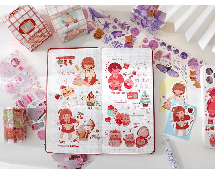 Lolita Milk Box Kawaii PET Adhesive Tape – Cute Scrapbook & Planner Washi Tape
