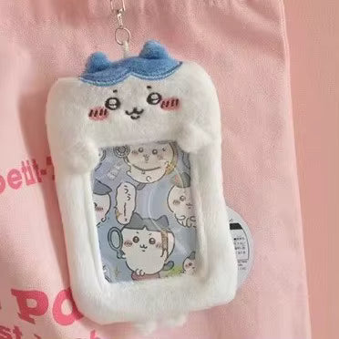 Chiikawa Inspired Photocard & ID Holder Plush Keychain