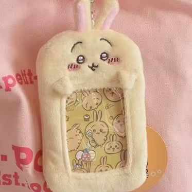 Chiikawa Inspired Photocard & ID Holder Plush Keychain
