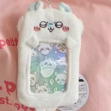 Chiikawa Inspired Photocard & ID Holder Plush Keychain