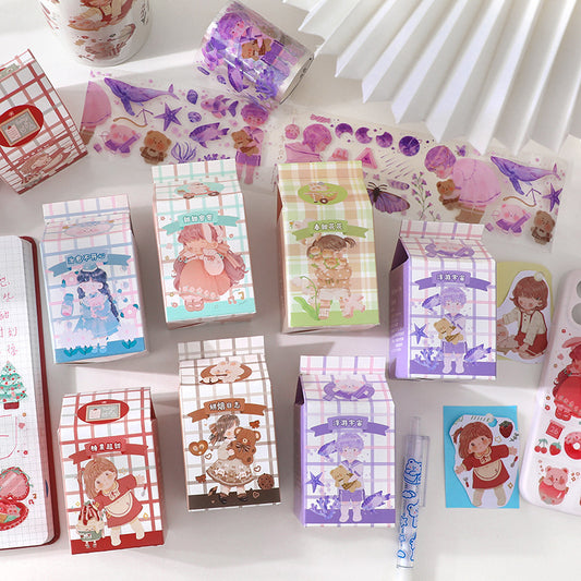 Lolita Milk Box Kawaii PET Adhesive Tape – Cute Scrapbook & Planner Washi Tape