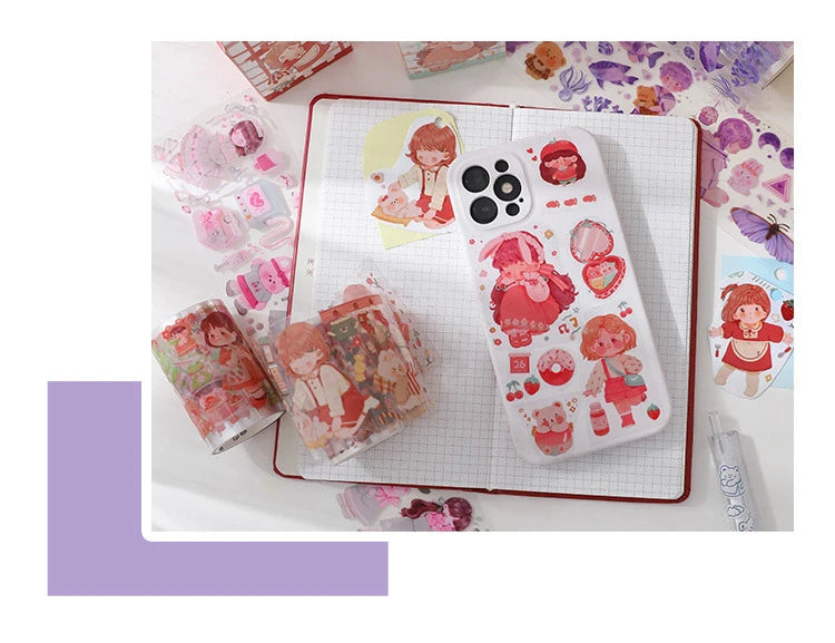 Lolita Milk Box Kawaii PET Adhesive Tape – Cute Scrapbook & Planner Washi Tape