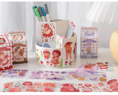 Lolita Milk Box Kawaii PET Adhesive Tape – Cute Scrapbook & Planner Washi Tape