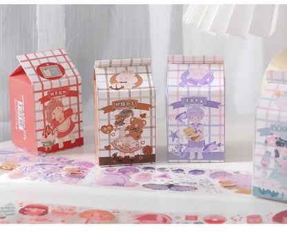 Lolita Milk Box Kawaii PET Adhesive Tape – Cute Scrapbook & Planner Washi Tape