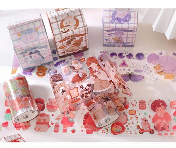 Lolita Milk Box Kawaii PET Adhesive Tape – Cute Scrapbook & Planner Washi Tape