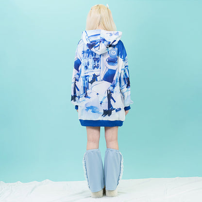 ACDC RAG × Peach ☆ Punch - Cyber Cat Hoodie